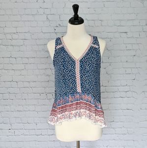🆕 NEW Patrons of Peace High Low Ruffle Tank XS
